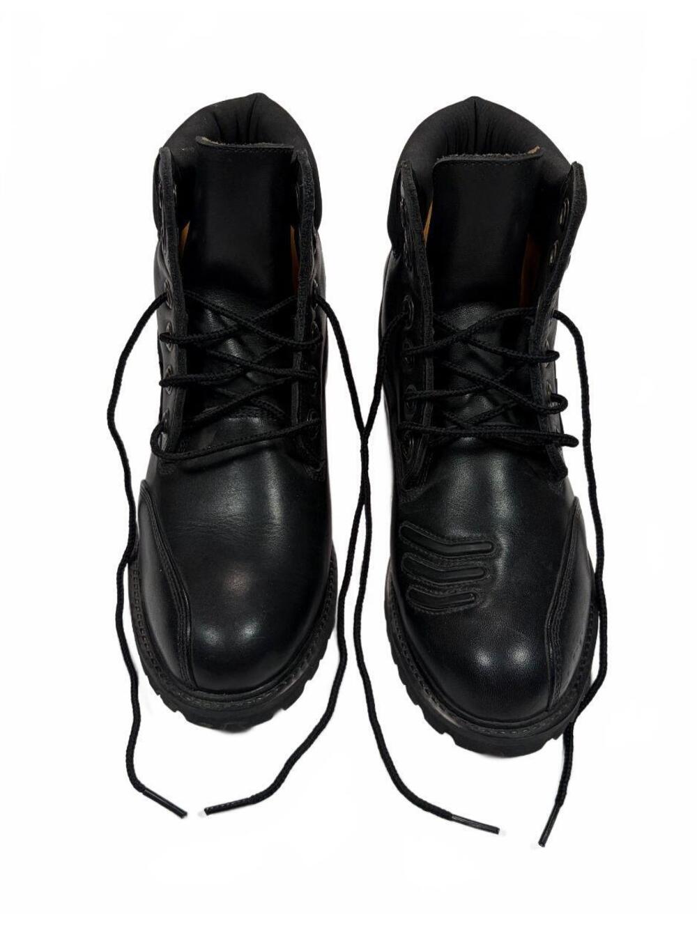 Y2K Biker Icon Standard Women's 8 Black Leather Motorcycle Riding Combat Boots